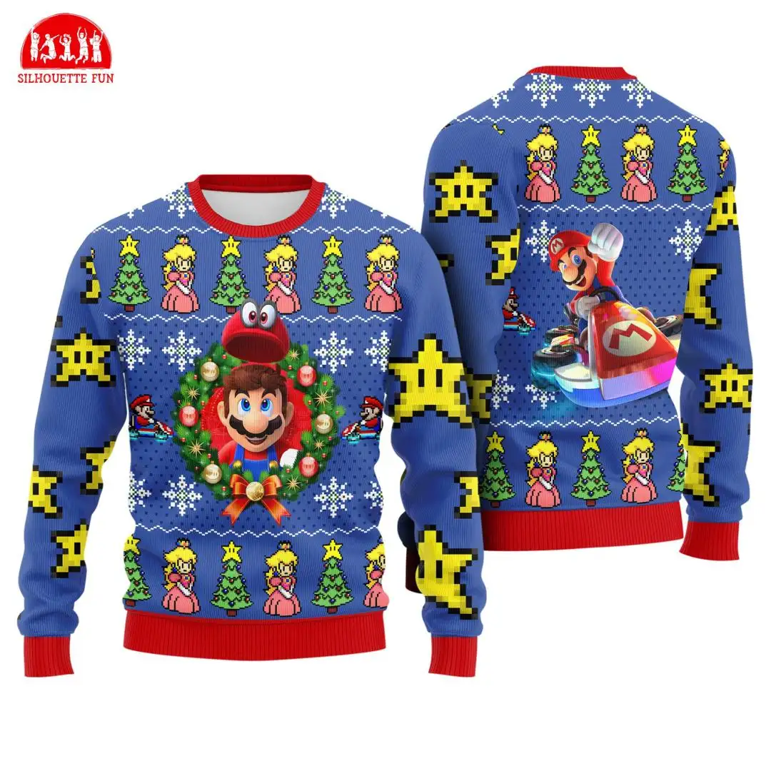 Super Mario Christmas Ugly Sweater Shirt for Holiday Parties