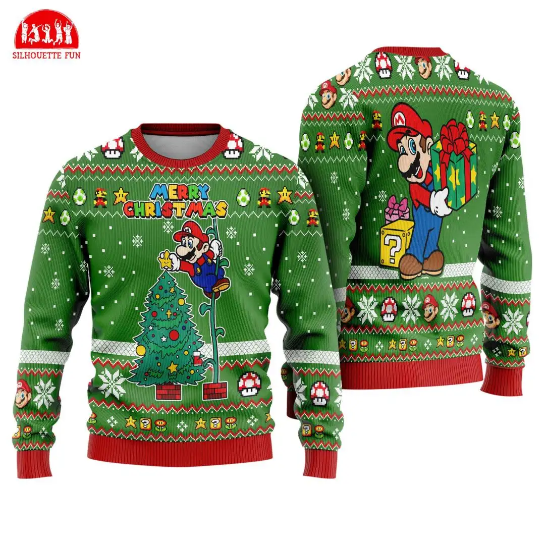 Super Mario Christmas Ugly Sweater Shirt for Holiday Parties