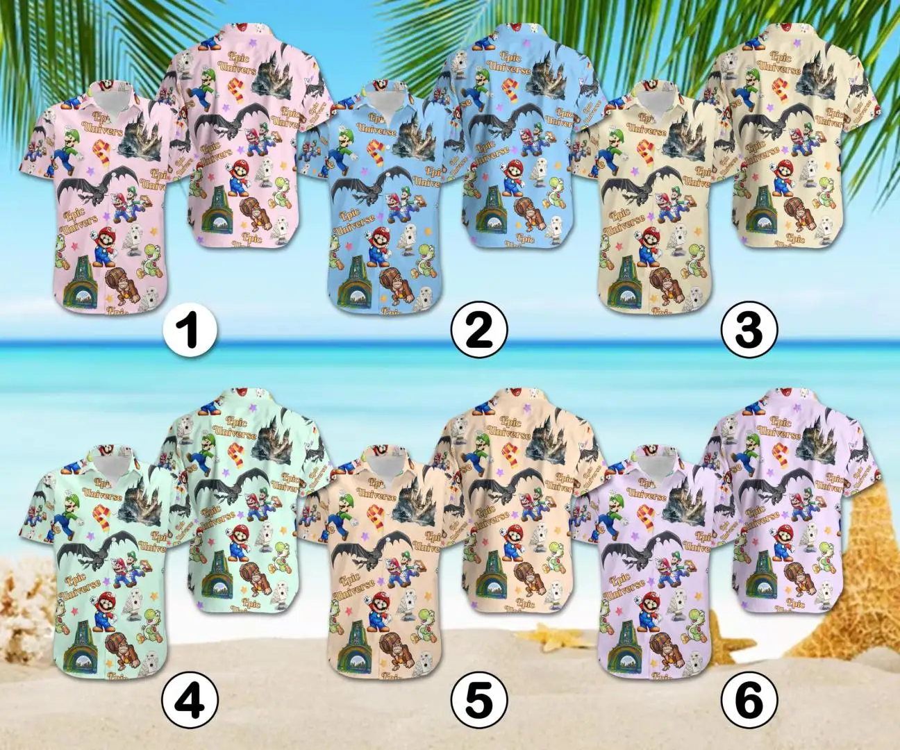 Epic Universe Mario Hawaiian Shirt for Family Matching