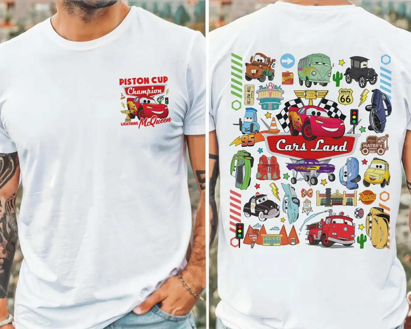 Vintage Cars Lightning McQueen Shirt for Disneyland Family Vacation