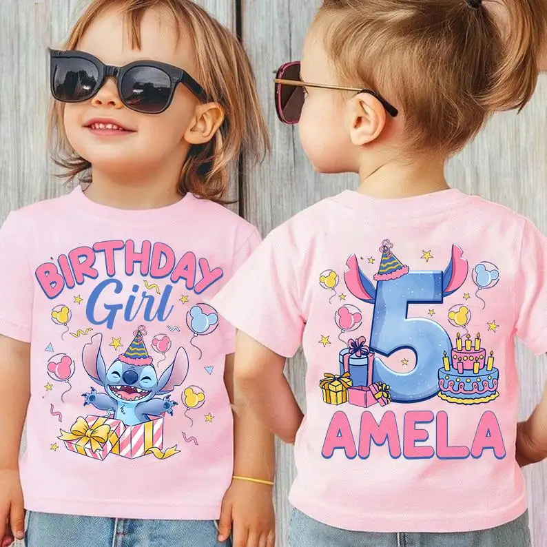 Personalized Lilo & Stitch Birthday Shirt for Family Matching
