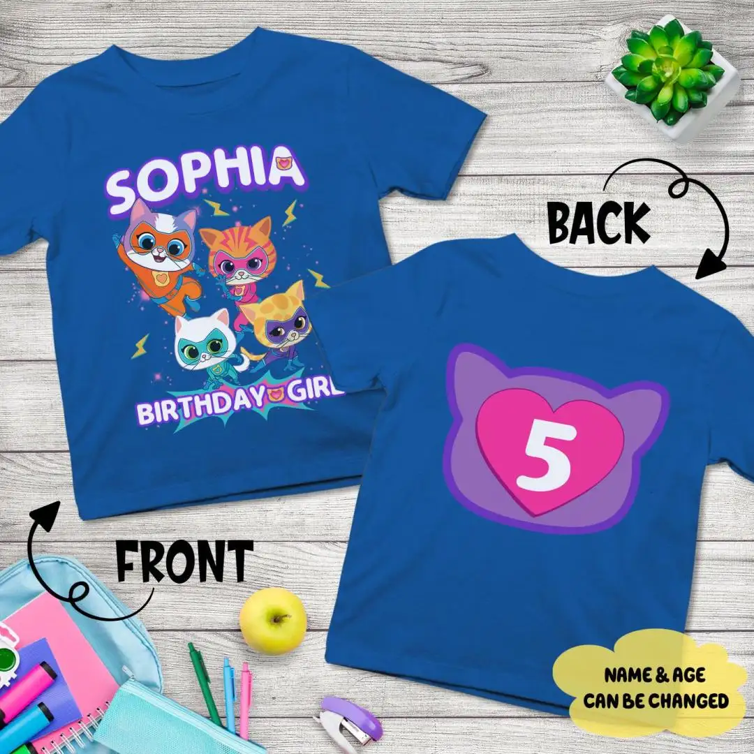 Personalized Super Kitties Birthday Shirt For Cat Lovers