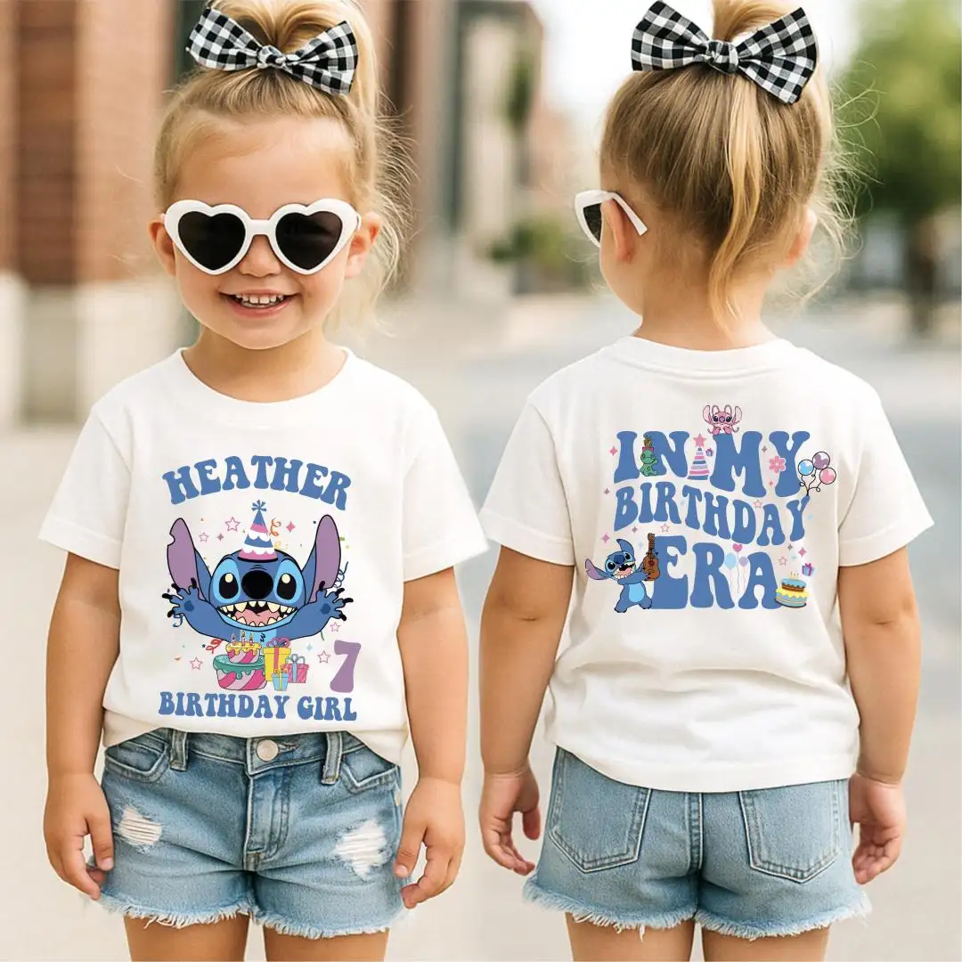 Disney Stitch Kids Birthday Shirt for Boys & Girls