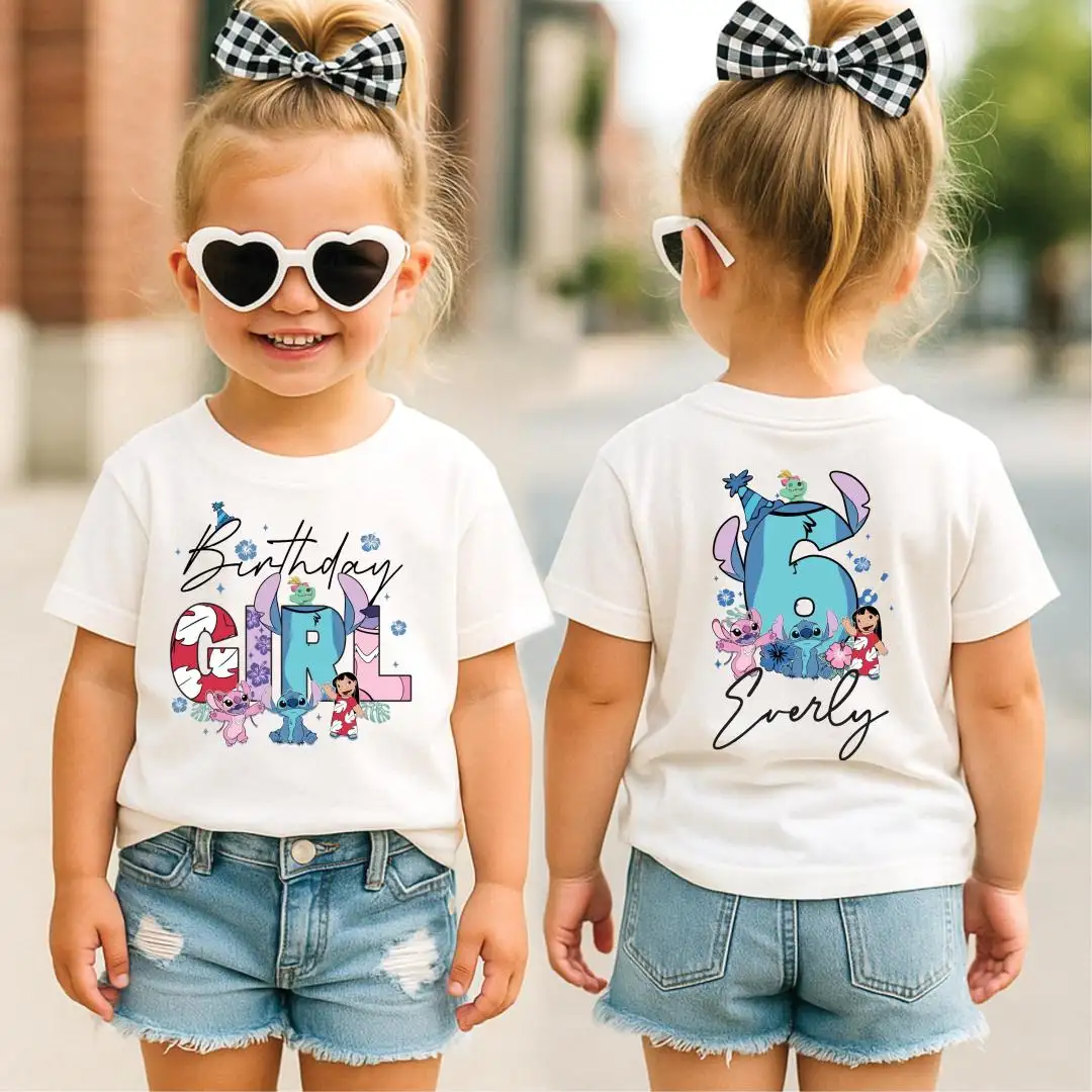 Custom Disney Lilo & Stitch Birthday Girl Shirt