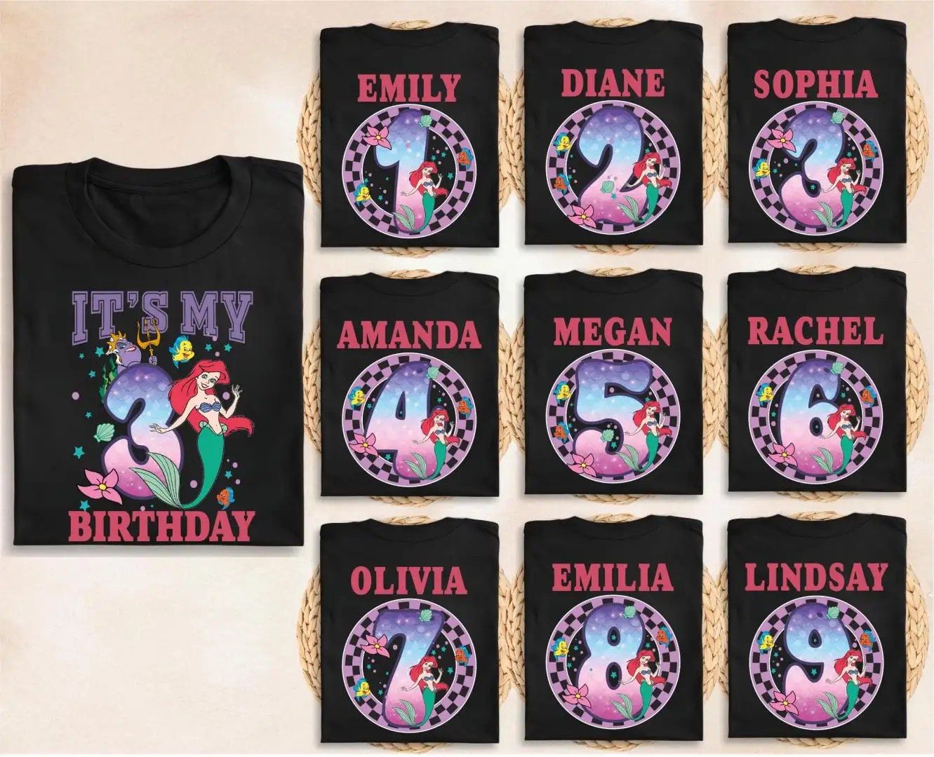 Disney Princess Ariel Birthday Girl Shirt