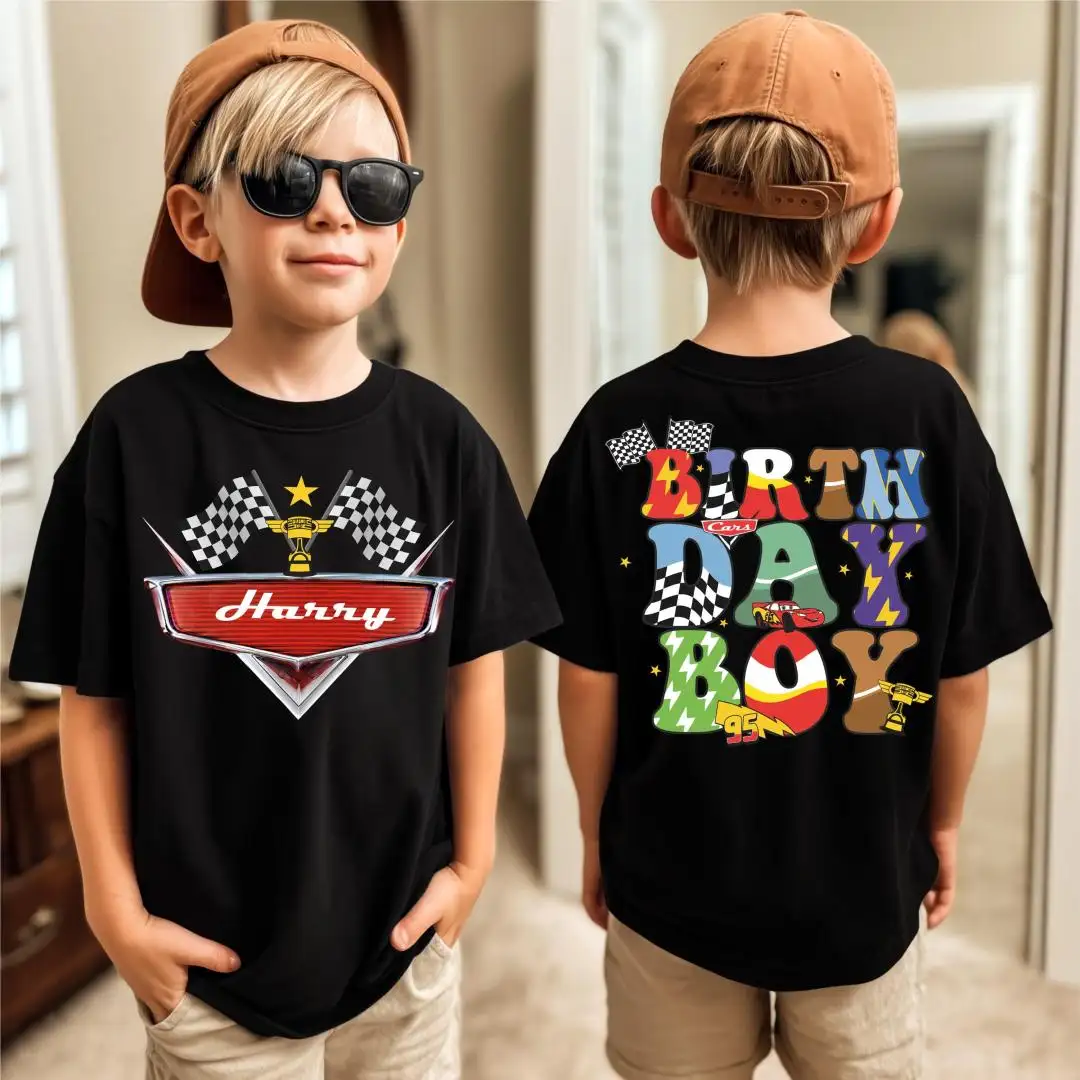 Custom Disney Cars Birthday Boy Shirt for Lightning McQueen Party