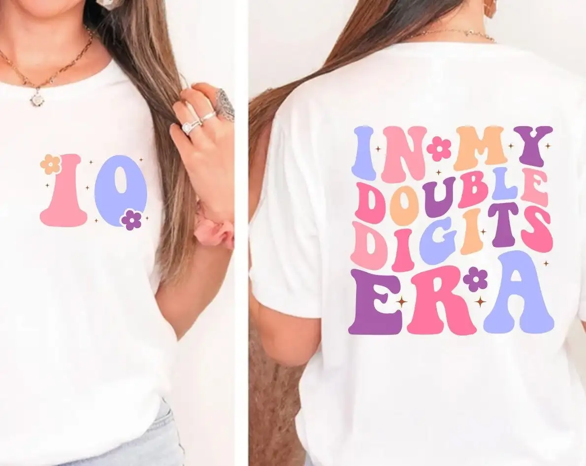 Double Digits Era Birthday Shirt for 10 Year Old Girl