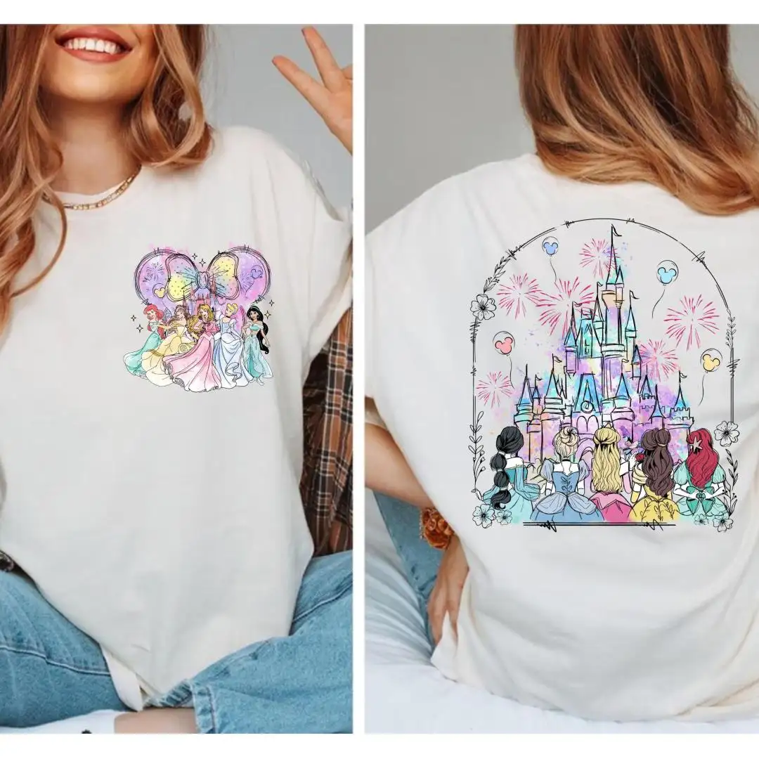Disney Princess Watercolor Castle Shirt for Women