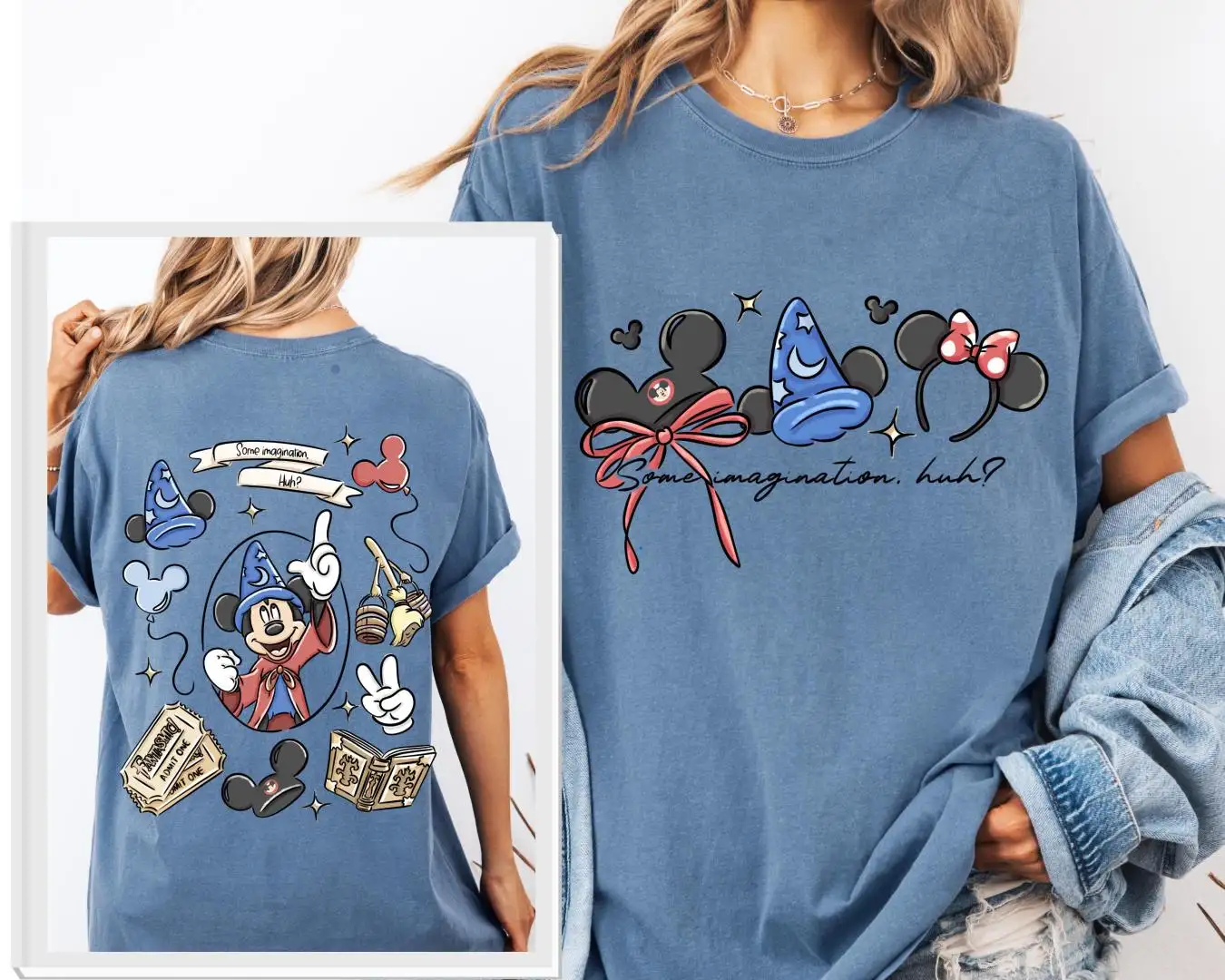 Disney Coquette Bow Sorcerer Mickey Shirt