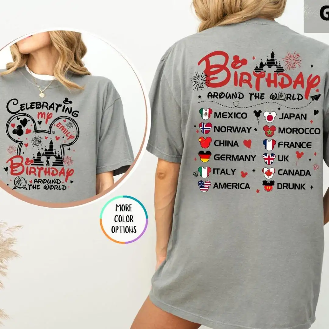 Personalized Disney Epcot Birthday Shirt for Celebrating Around The World