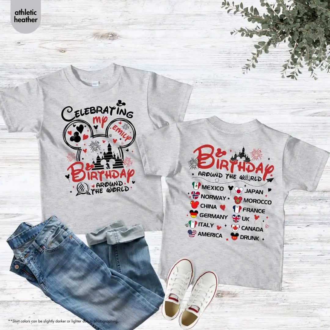 Custom Disney Epcot Birthday Tour Shirt for Family