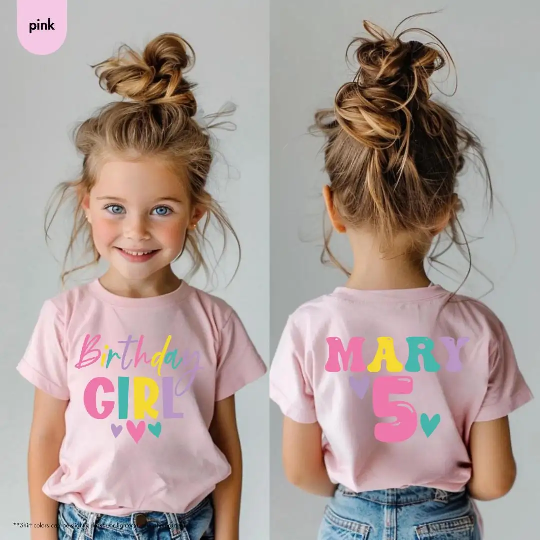 Personalized Birthday Girl Shirt for Toddler Kids Party
