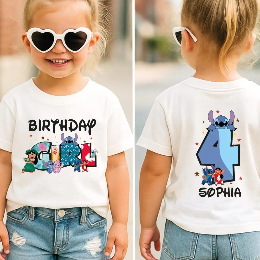 Personalized Stitch Birthday Shirt for Girls