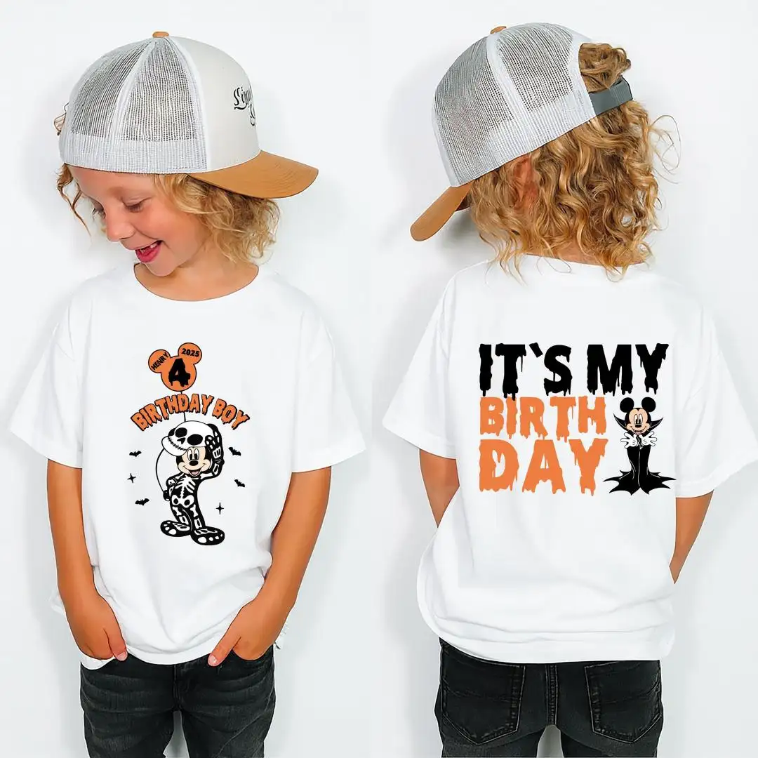 Mickey Skeleton Birthday Shirt for Kids Disney Party
