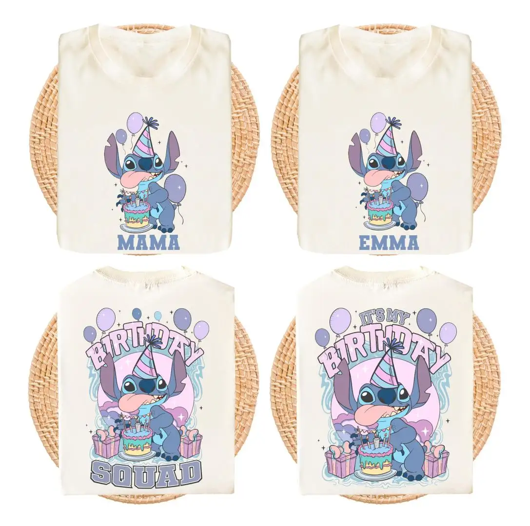 Disney Stitch Birthday Shirt for Kids Party Squad