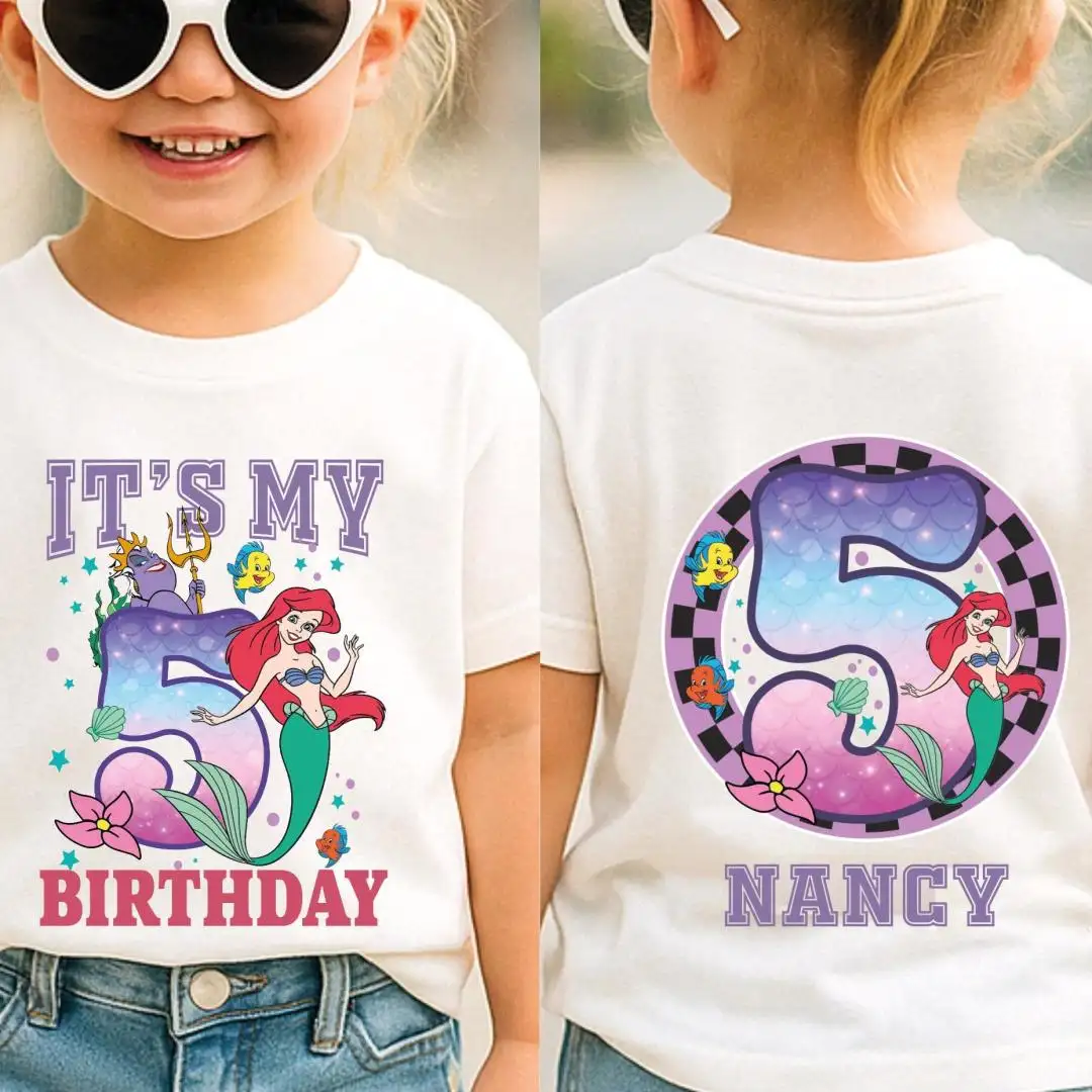 Little Mermaid Birthday Shirt for Girls