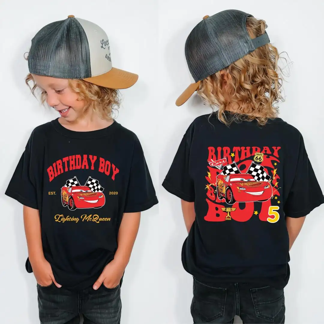 Disney Cars Lightning McQueen Birthday Shirt for Boys