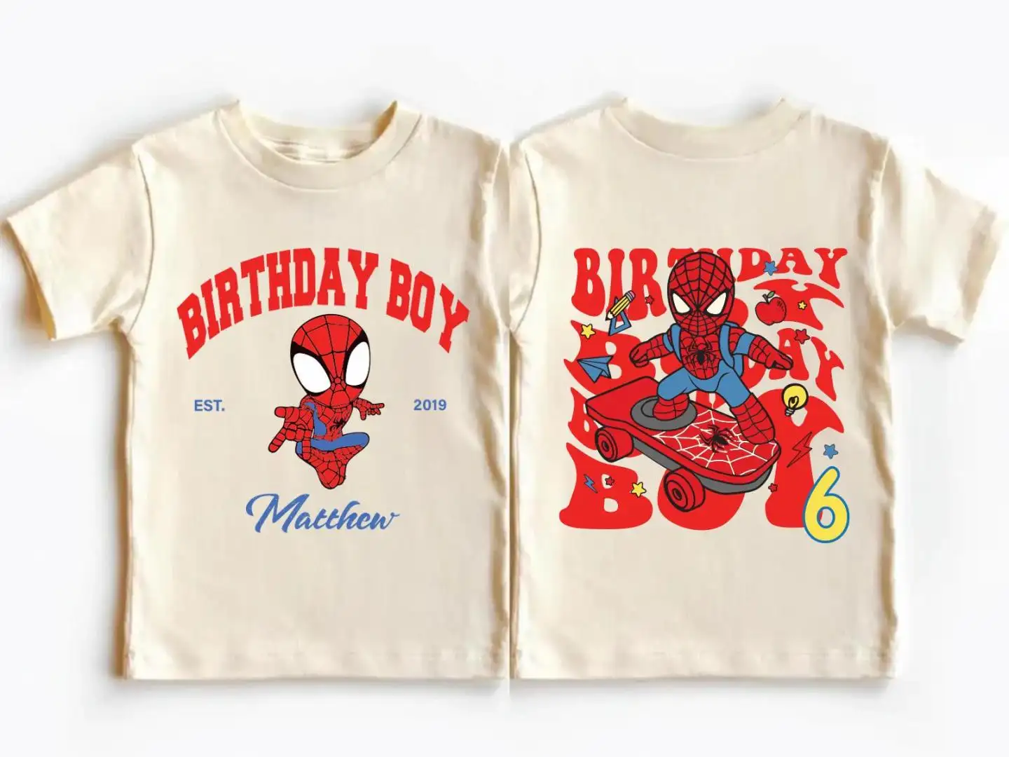 Custom Spiderman Birthday Boy Shirt for Kids