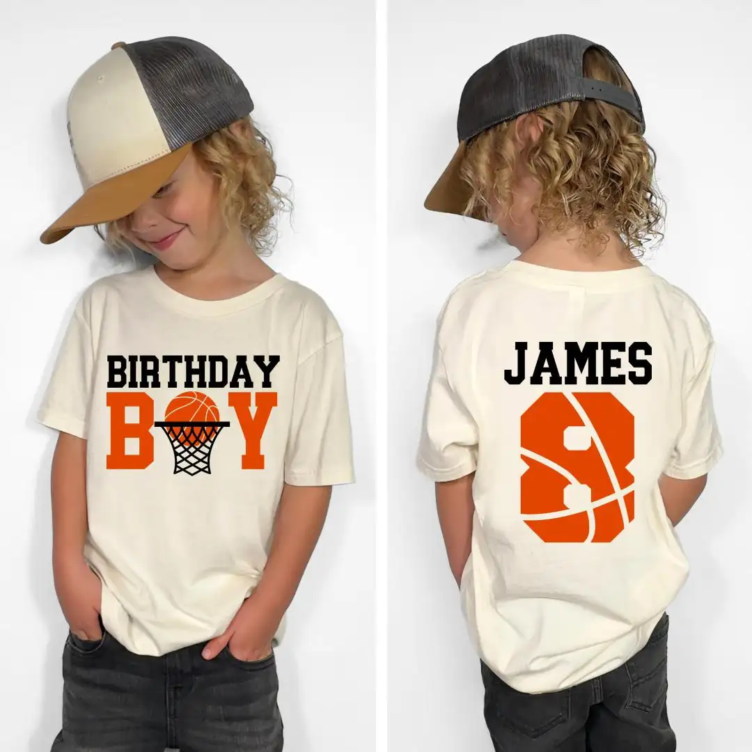 Custom Basketball Birthday Shirt for Boys