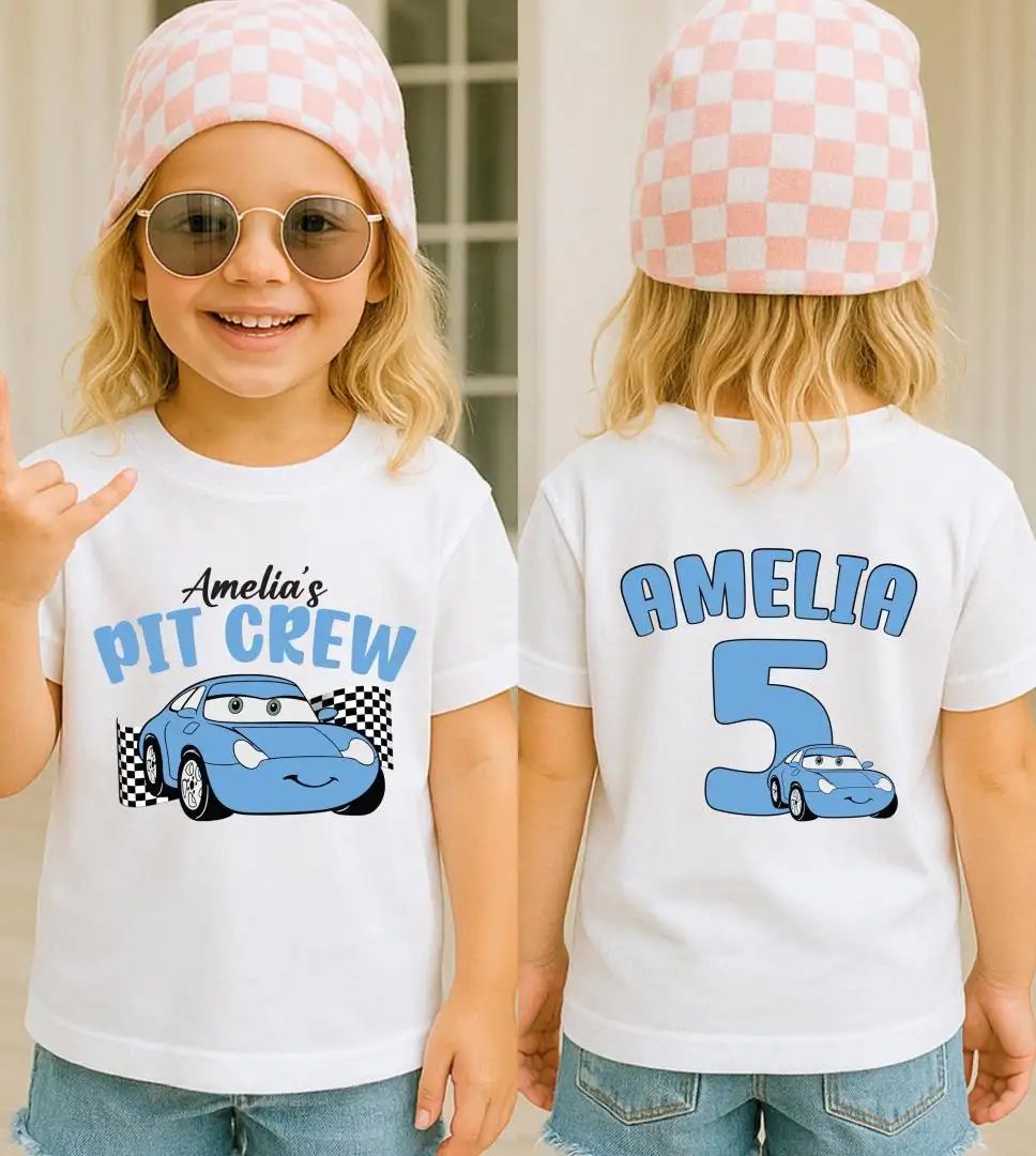 Cars Movie Pit Crew Birthday Shirt for Girls