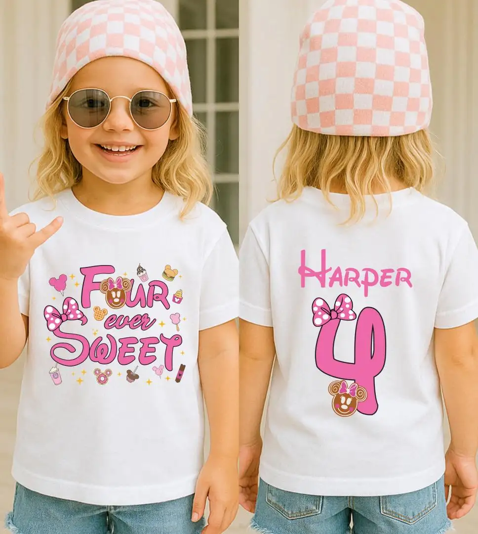 Minnie Mouse Fourth Birthday Shirt for Girls