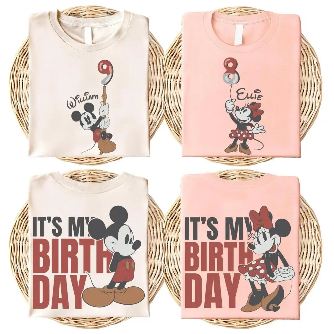 Custom Mickey Minnie Birthday Shirt for Kids Party
