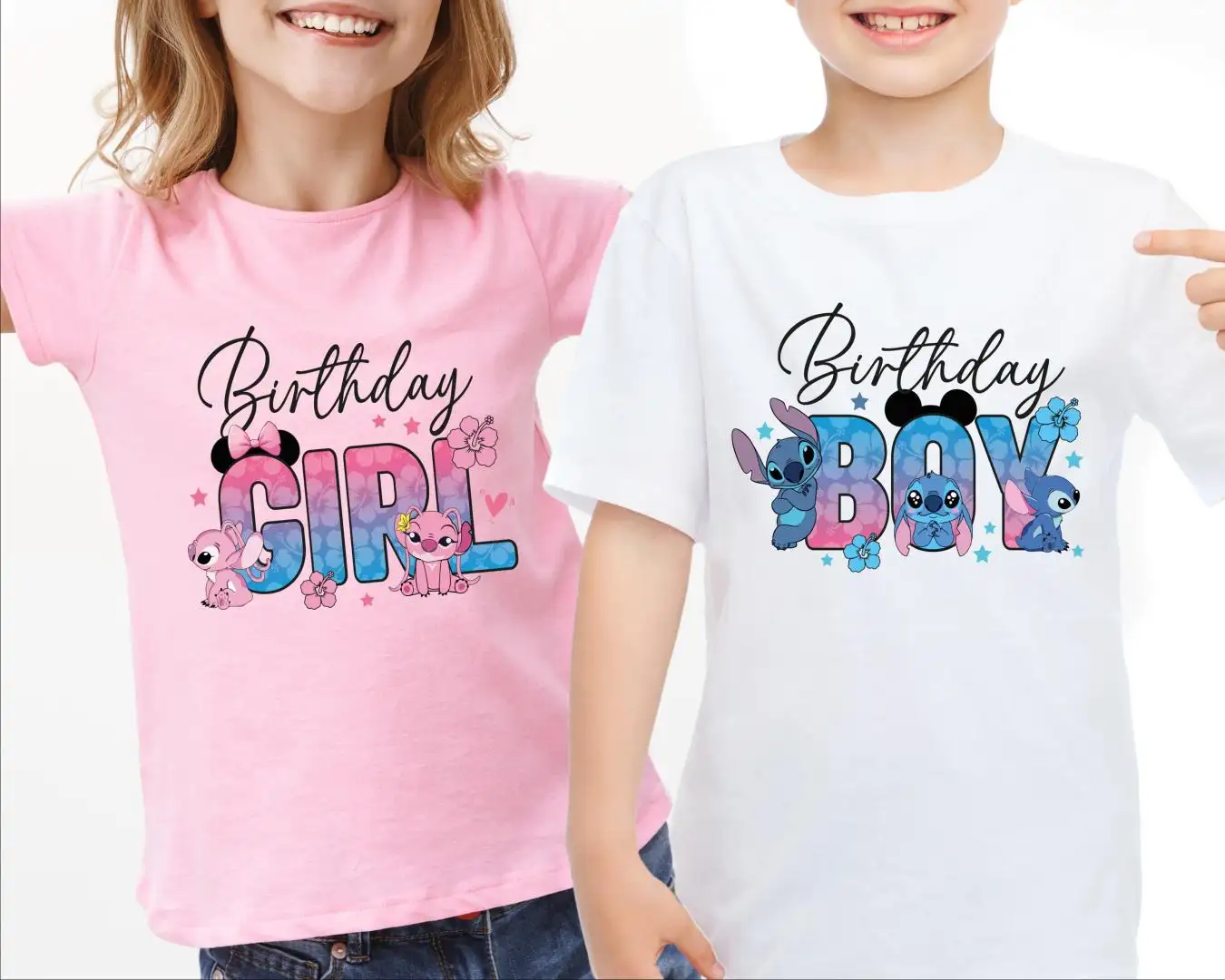 Disney Stitch Angel Birthday Shirt for Kids