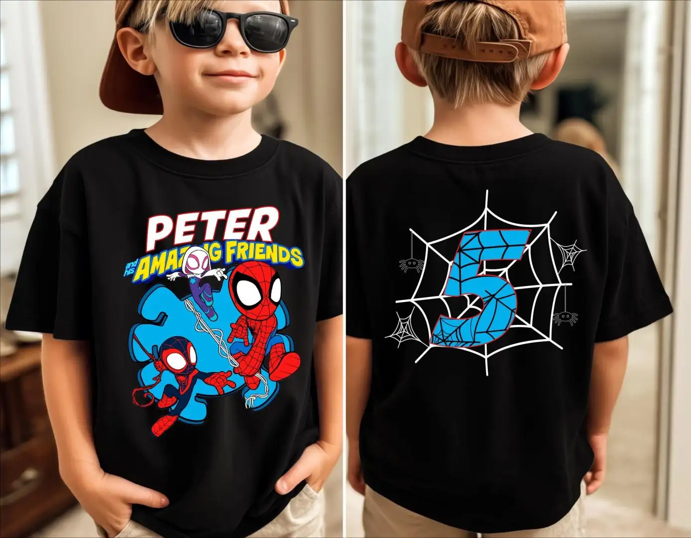 Custom Spider-Man Birthday Shirt for Kids Party
