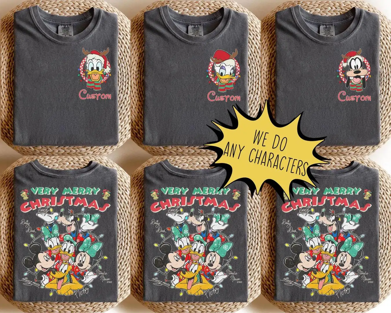 Disney Christmas Family Retro Characters Shirt