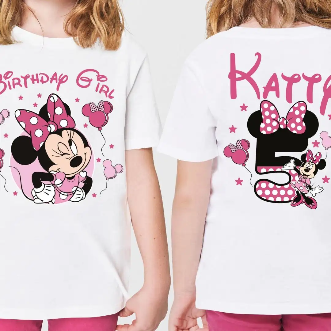 Custom Disney Birthday Girl Name and Age Shirt