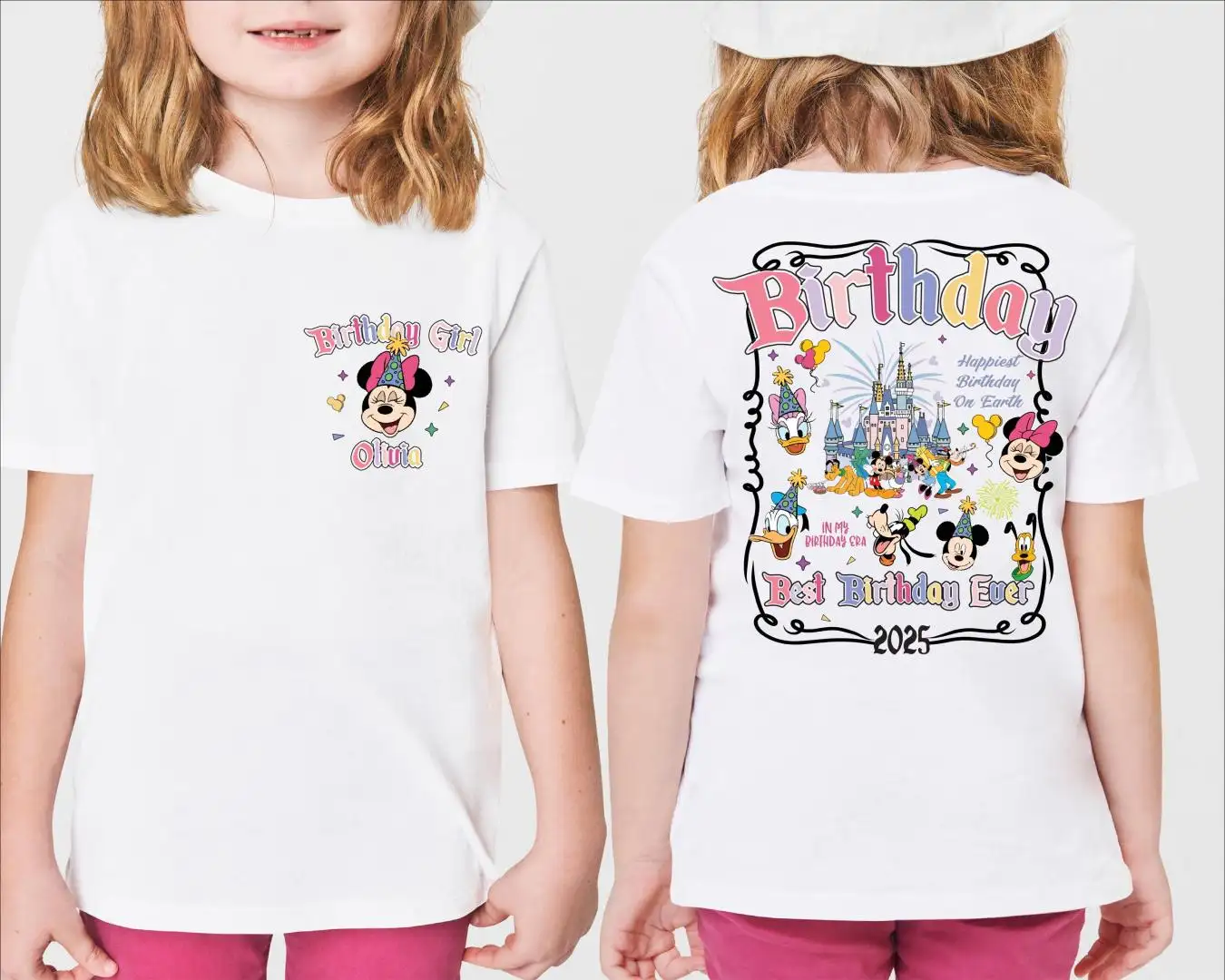 Custom Name Disney Birthday Shirt for Kids Party