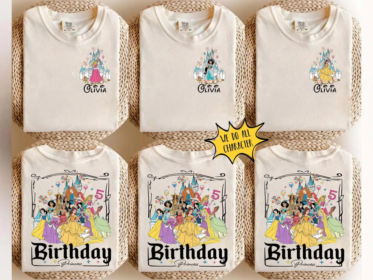 Disney Princess Birthday Group Shirt for Girls