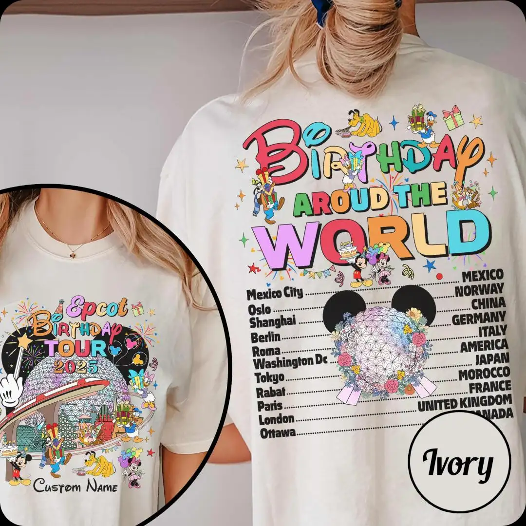 Custom Disney Epcot Birthday Shirt World Tour Gift
