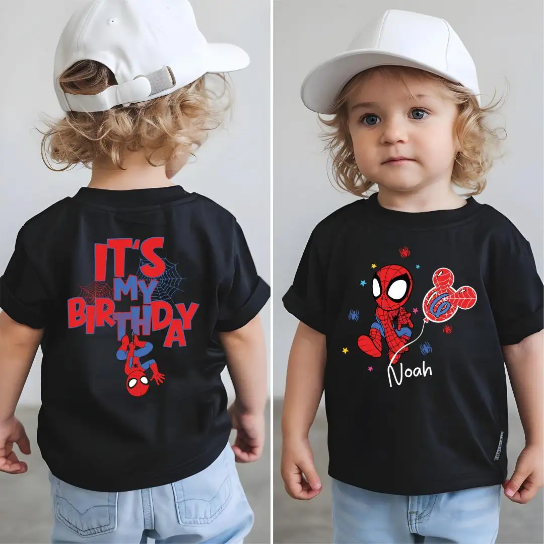 Custom Kids Spider-Man Birthday Shirt