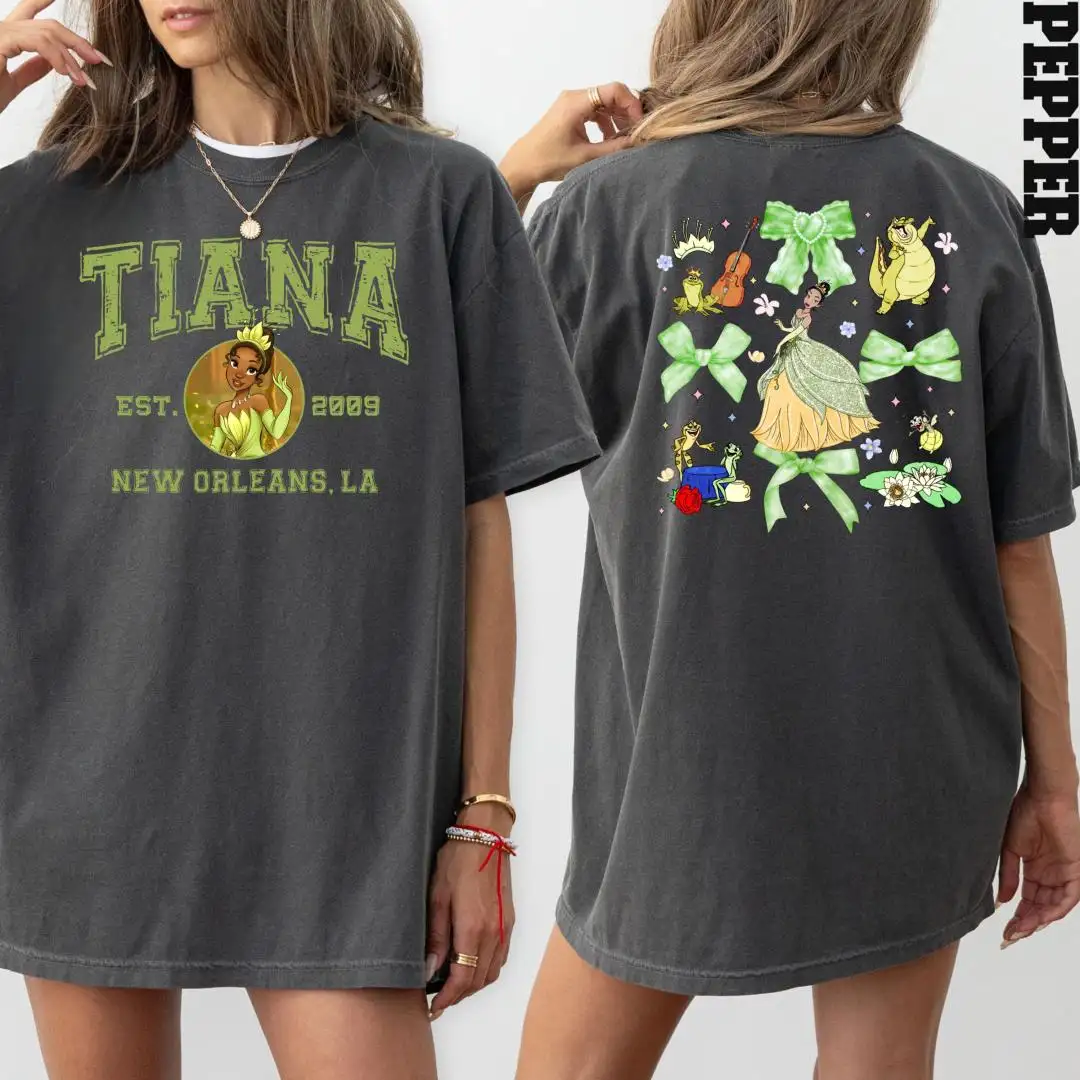 Disney Tiana Shirt with Coquette Bow Design