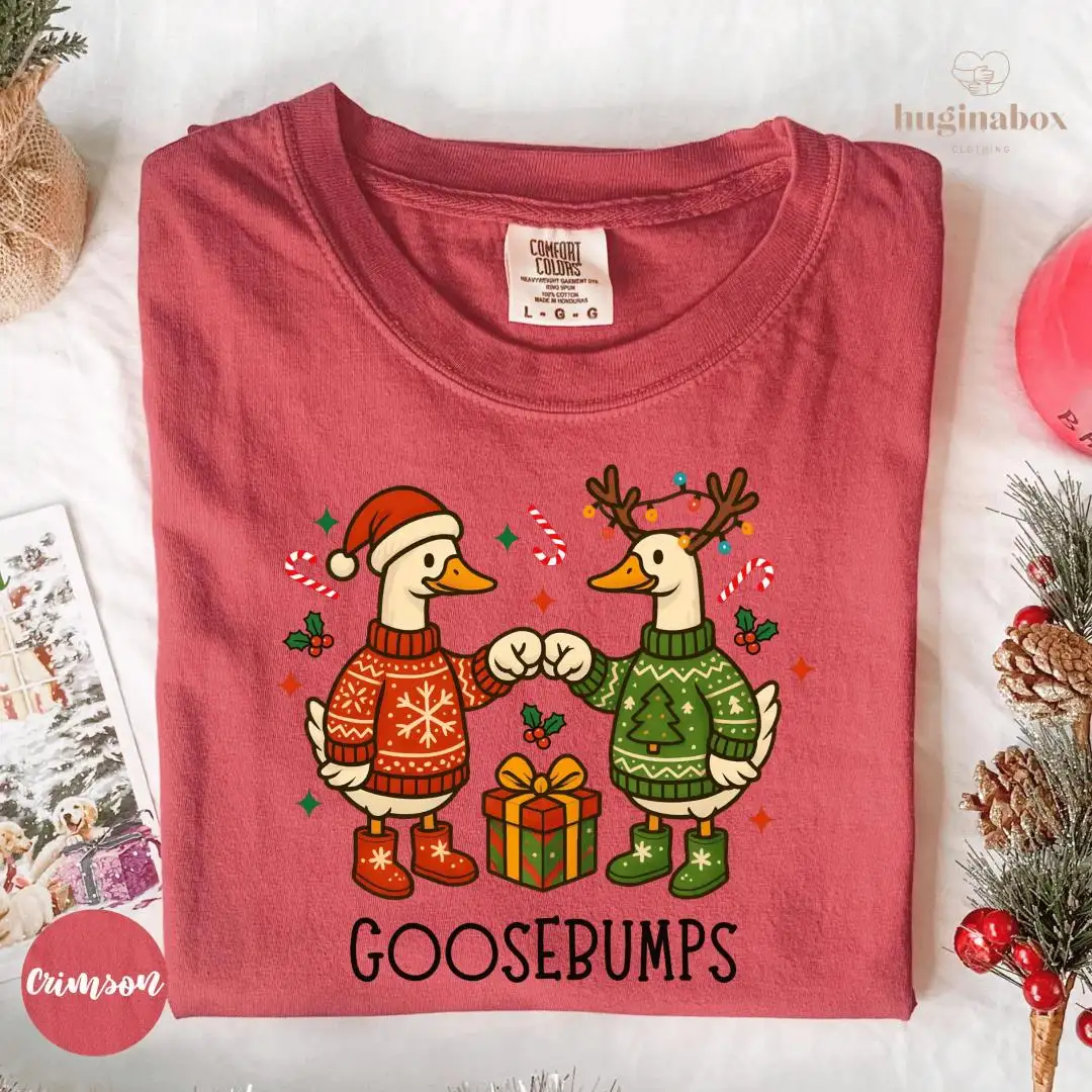 Funny Christmas Goose Shirt with Ducks in Holiday Sweaters