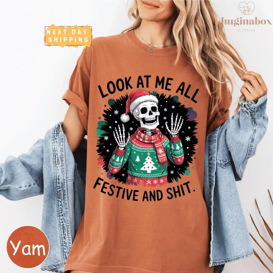 Funny Skeleton Christmas Shirt for Holiday Parties