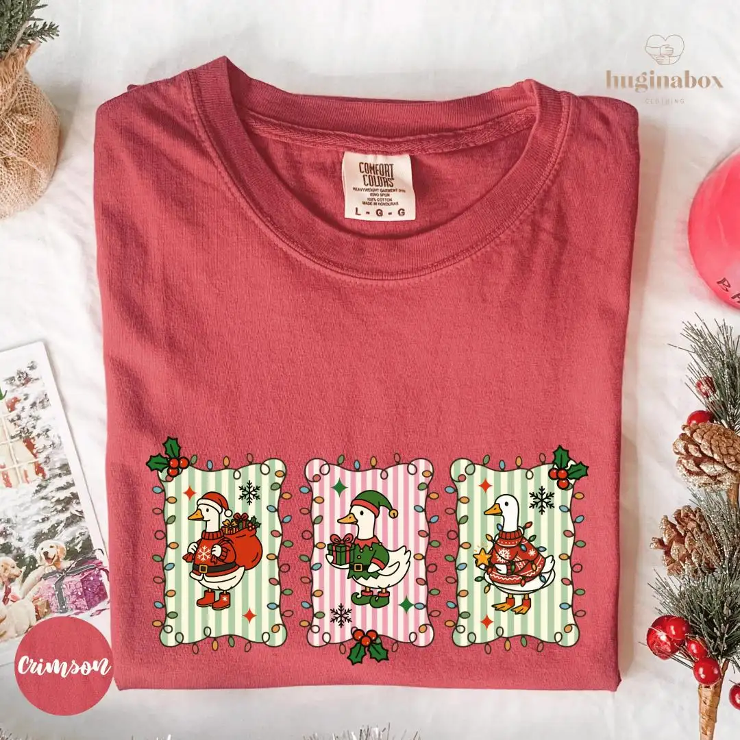Funny Christmas Goose Trio Holiday Shirt