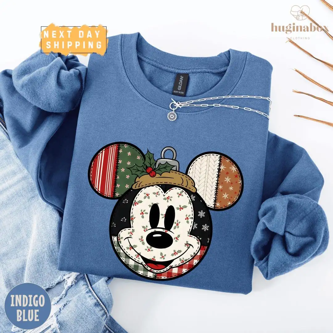 Christmas Mickey Mouse Patchwork Holiday Shirt for Kids