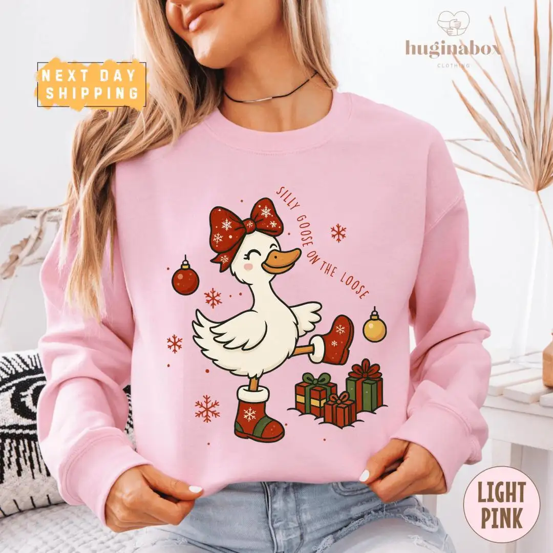 Funny Goose Christmas Shirt: Silly On The Loose Holiday Gift