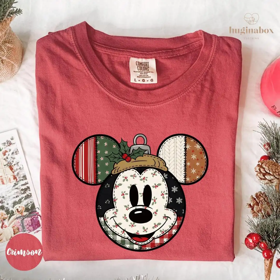 Christmas Mickey Patchwork Shirt for Disney Lovers