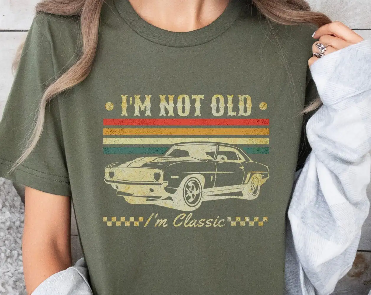 Classic Car Nostalgia Shirt for Grandparents Gift