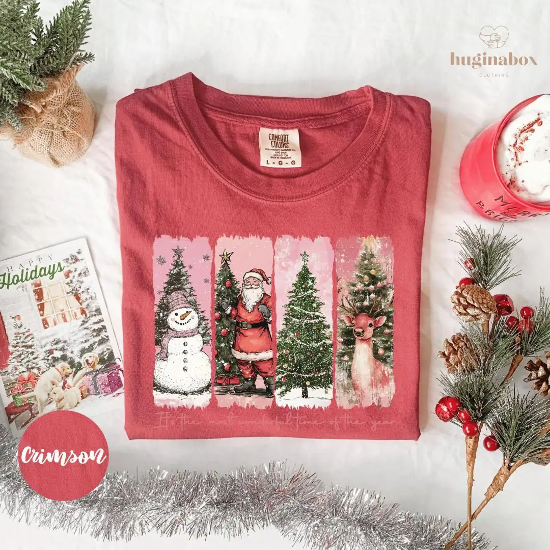Christmas Santa Snowman Shirt for Women
