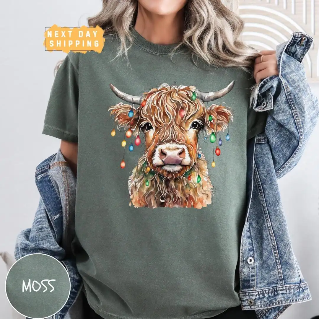 Christmas Cow Shirt for Women & Cow Lover Gift