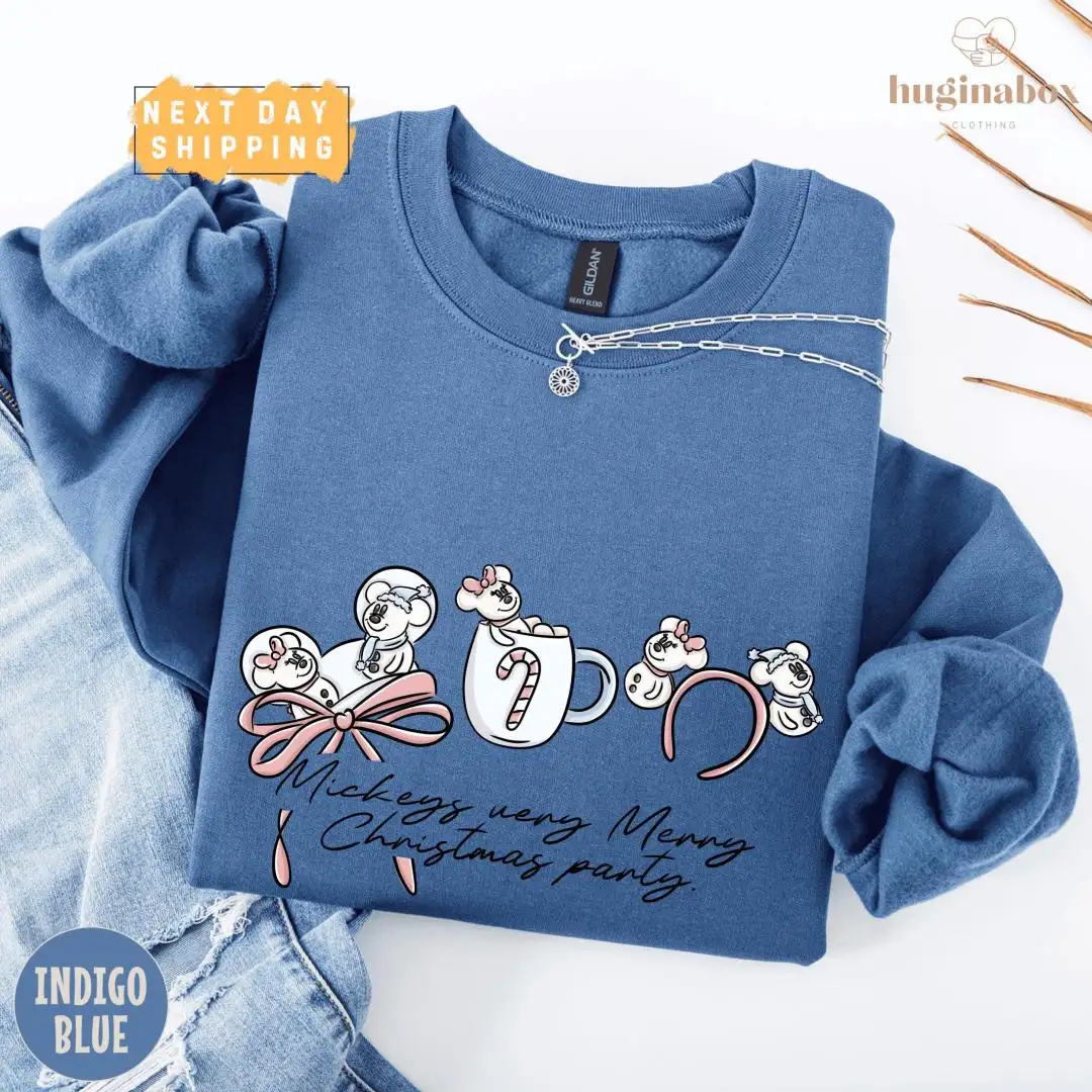 Disney Christmas Shirt with Snowman Mickey Minnie Ears