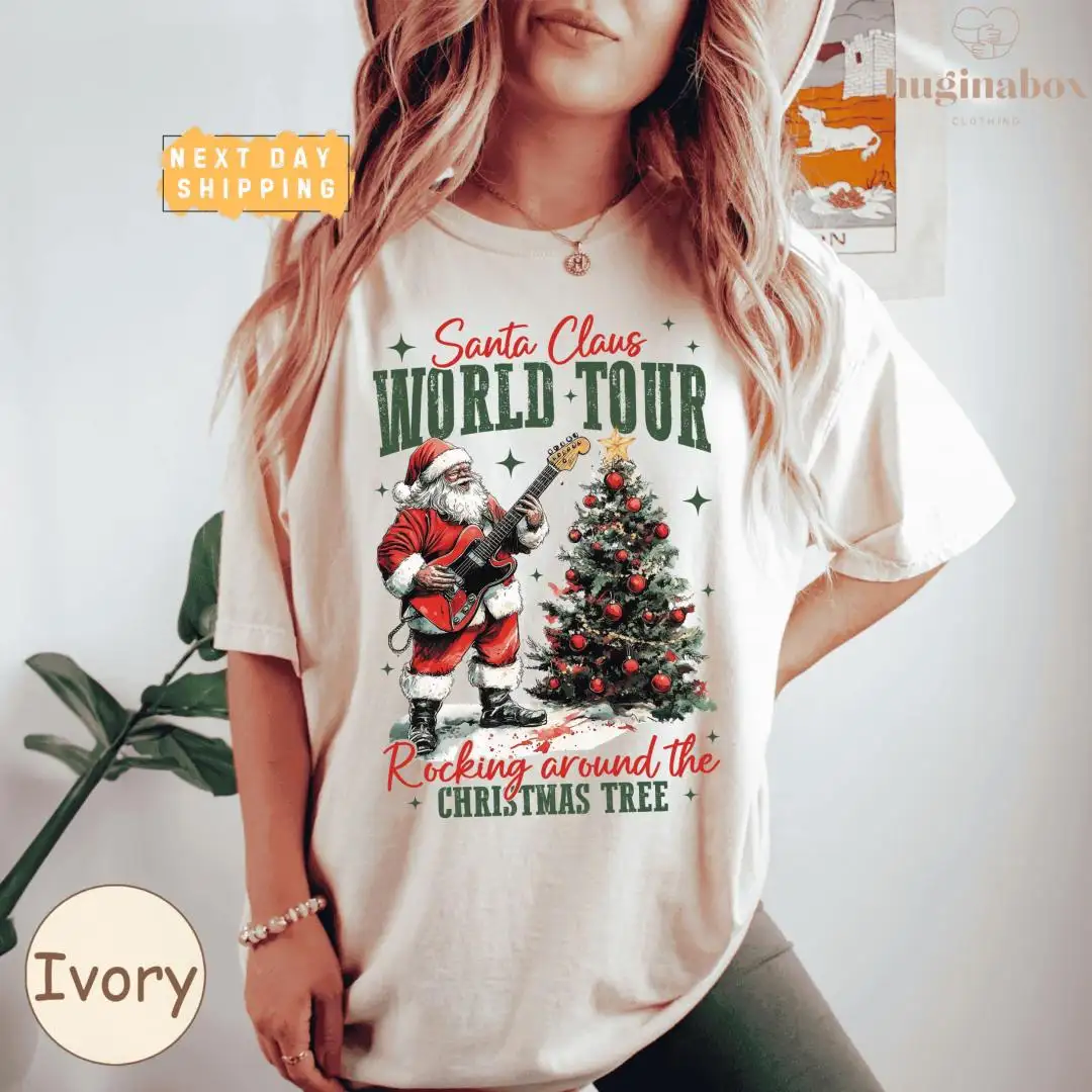Vintage Santa World Tour Christmas Shirt