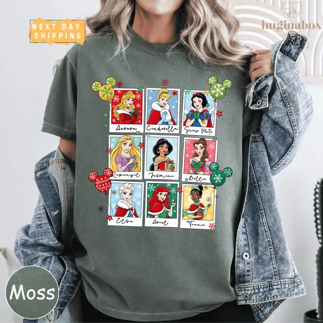 Disney Princess Christmas Shirt with Elsa Belle Cinderella