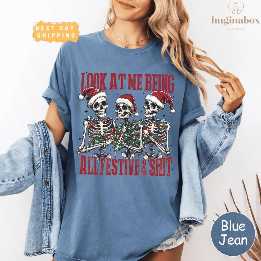 Funny Skeleton Christmas Shirt for Holiday Humor