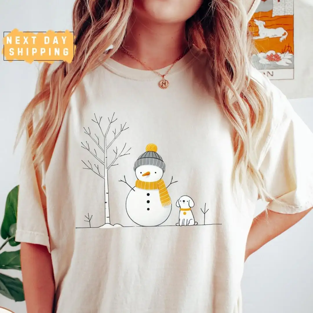 Christmas Snowman Shirt for Women | Comfort Colors Crewneck