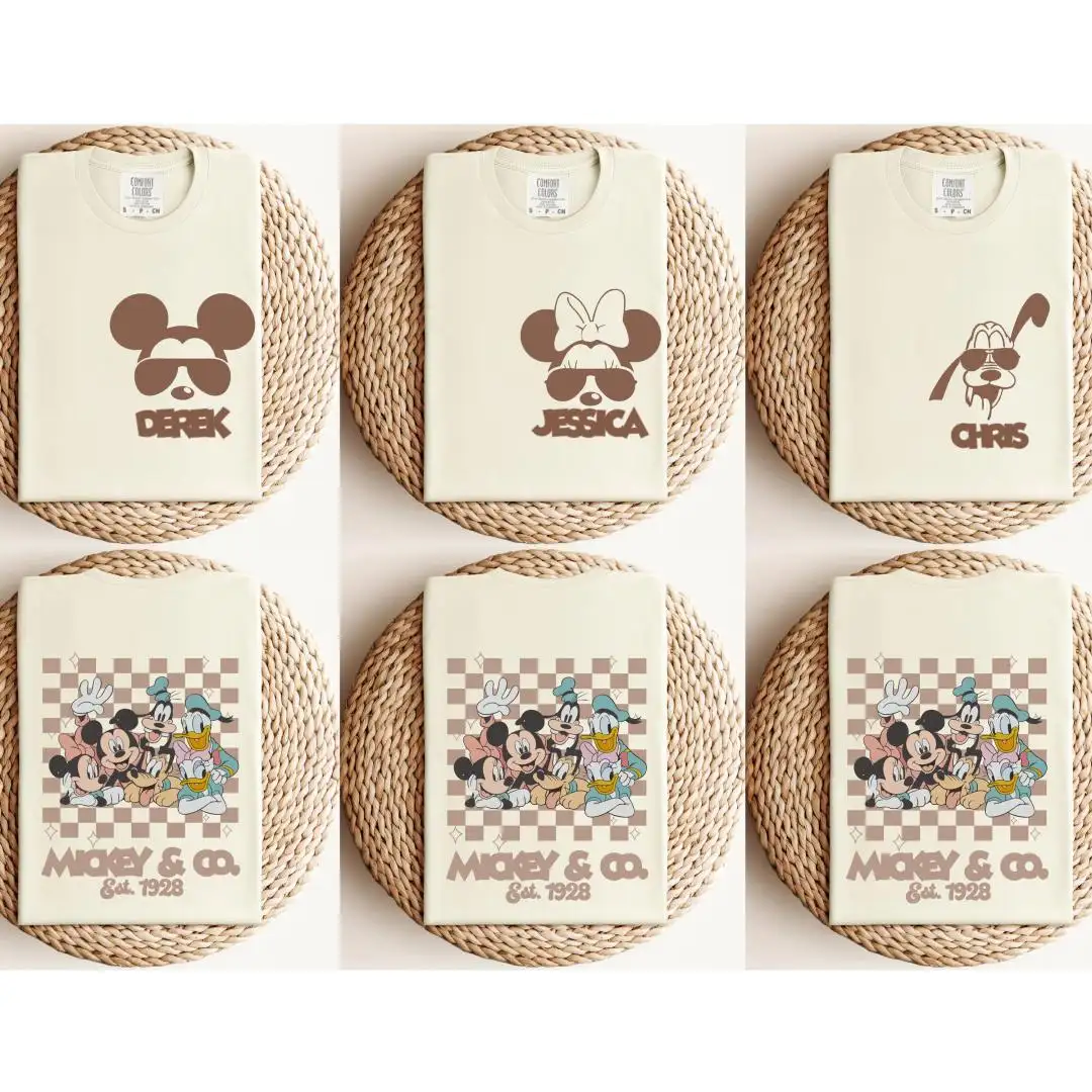 Custom Disney Family Trip Shirt with Checkered Mickey